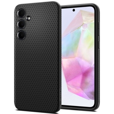 "Spigen" Liquid Air Samsung Galaxy A35 Black Hard Silicone Case Cover - Back | Priedai.lt