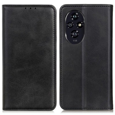 Honor 200 "Split" black leather flip case - book | Priedai.lt