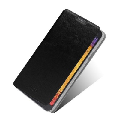 „Mofi“ Rui serijos Samsung Galaxy Note 3 Neo N750 juodas odinis atverčiamas dėklas / Priedai.lt