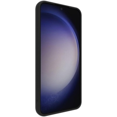 Samsung Galaxy S24 FE "Imak" hard silicone TPU transparent (black edges) case | Priedai.lt