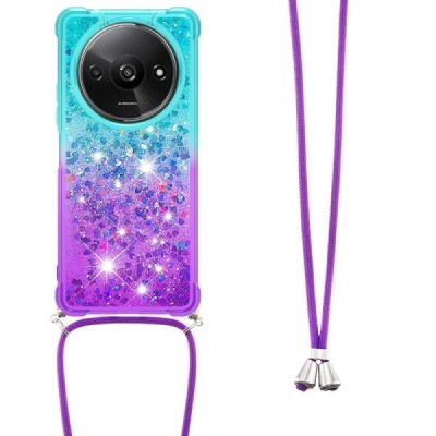 Xiaomi Redmi A3 (Poco C61) „Strap“ Shine kieto silikono TPU mėlynas violetinis dėklas - nugarėlė | Priedai.lt