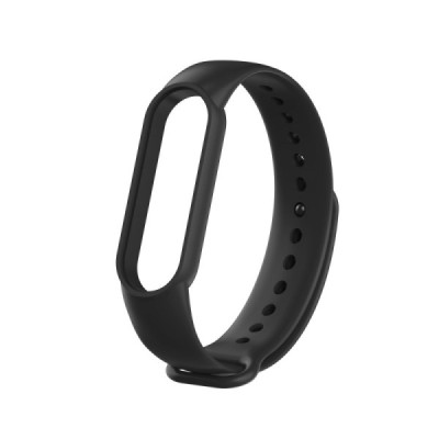 Išmaniojo laikrodžio Xiaomi Mi Band 5 (6, 7) kieto silikono (TPU) juoda apyrankė | Priedai.lt