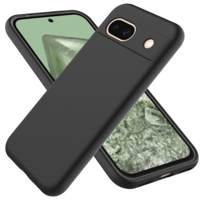 Google Pixel 8A Shell hard liquid silicone (TPU) black case - cover | Priedai.lt
