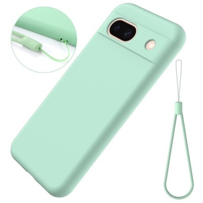 Google Pixel 8A Shell hard liquid silicone (TPU) green case - cover | Priedai.lt