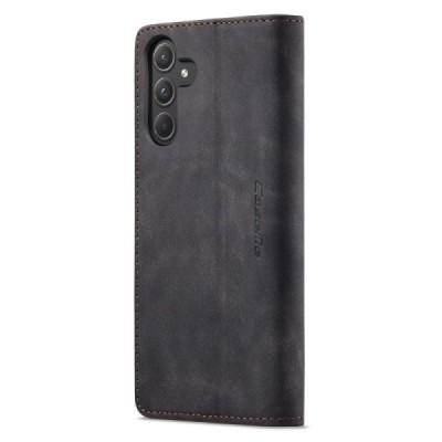 Samsung Galaxy A55 5G (SM-A556) CaseMe Retro Solid Flip Case Book - Black | Priedai.lt