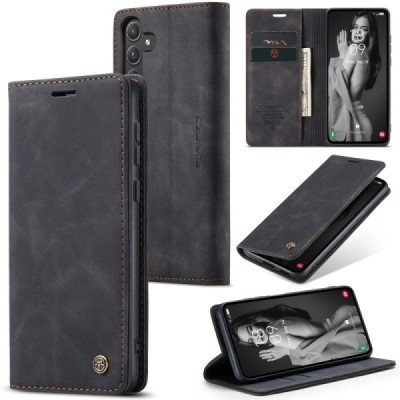 Samsung Galaxy A55 5G (SM-A556) CaseMe Retro Solid Flip Case Book - Black | Priedai.lt