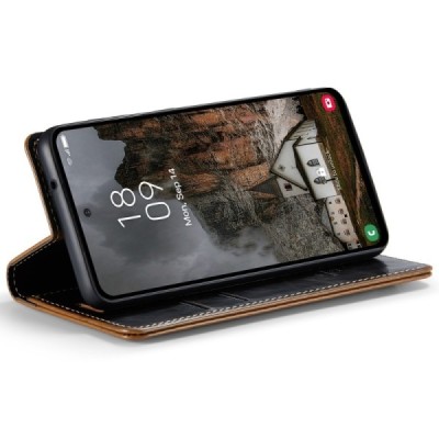Samsung Galaxy A55 5G (SM-A556) CaseMe Leather Solid Flip Case Book - Brown | Priedai.lt