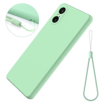 Sony Xperia 10 VI Shell hard liquid silicone (TPU) green case - cover | Priedai.lt