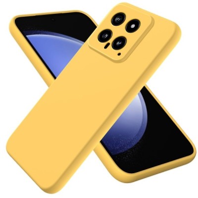 Xiaomi 14 Shell hard liquid silicone (TPU) yellow case - cover | Priedai.lt