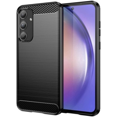 Samsung Galaxy A55 5G (SM-A556E) "Carbon" hard silicone (TPU) black case - cover | Priedai.lt
