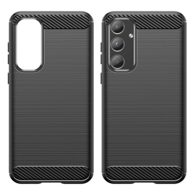 Samsung Galaxy A55 5G (SM-A556E) "Carbon" hard silicone (TPU) black case - cover | Priedai.lt