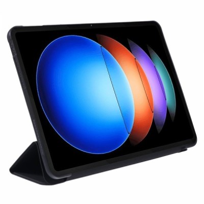 Xiaomi Pad 6S Pro solid flip black leather case - booklet (foldable) | Priedai.lt