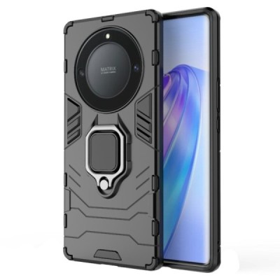 Enhanced protections „Kickstand“ Huawei Honor Magic 5 Lite (Honor X40, X9a) black hard silicone (TPU) and plastic case | Priedai