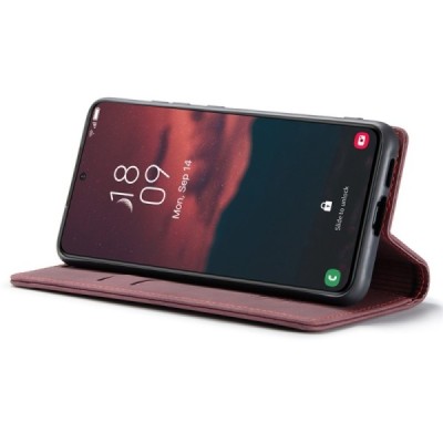Samsung Galaxy S24+ (SM-S926) CaseMe Retro Solid Flip Case Book - Burgundy | Priedai.lt