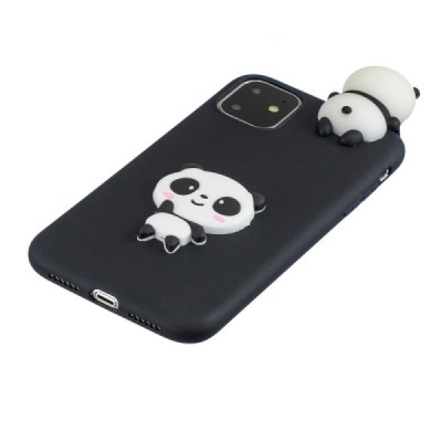Apple iPhone 11 Pro „Squezy“ Panda hard silicone TPU black case - back | Priedai.lt