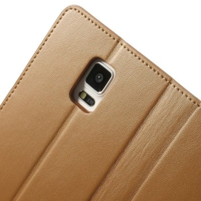 Mercury Sonata atverčiamas Samsung Galaxy Note 4 (N910) šviesiai rudas odinis dėklas - piniginė / Priedai.lt
