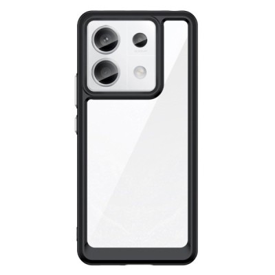 Xiaomi Redmi Note 13 Pro 5G (Poco X6 5G) Fashion clear black bordered hard silicone (TPU) case | Priedai.lt