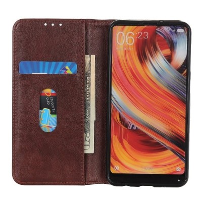 Sony Xperia 1 VI brown leather flip case - booklet with magnet | Priedai.lt
