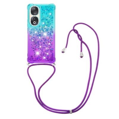 Huawei Honor 90 „Strap“ Shine hard silicone TPU blue purple case - back | Priedai.lt