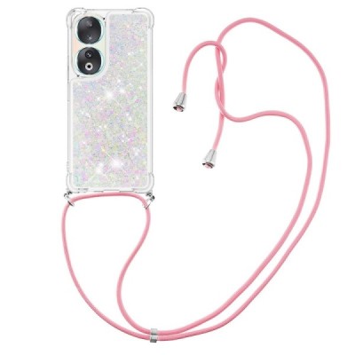 Huawei Honor 90 „Strap“ Shine hard silicone TPU transparent case - back | Priedai.lt
