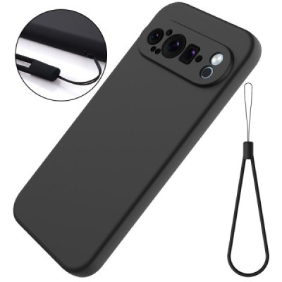 Google Pixel 9 Pro Shell hard liquid silicone (TPU) case black - cover | Priedai.lt