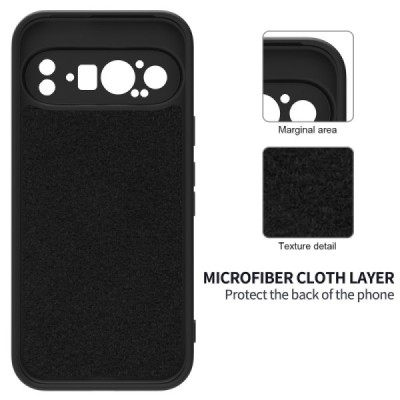 Google Pixel 9 Pro Shell hard liquid silicone (TPU) case black - cover | Priedai.lt