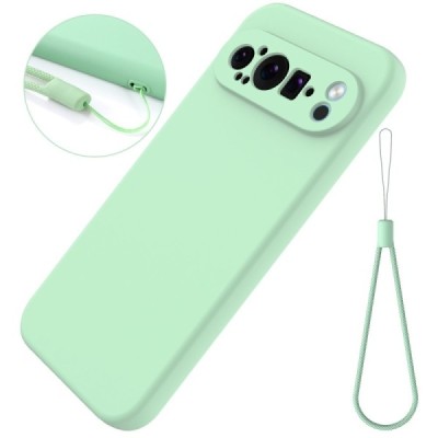Google Pixel 9 Pro Shell hard liquid silicone (TPU) case green - cover | Priedai.lt