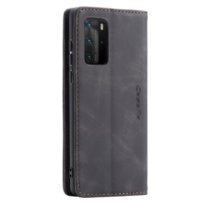 Huawei P40 Pro CaseMe Retro Solid Flip Case Book - Black | Priedai.lt