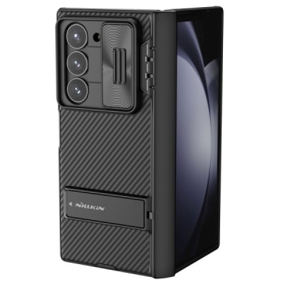 Samsung Galaxy Fold6 5G (SM-F956B) „Nillkin“ CamShield Kickstand black case, back with camera protection | Priedai.lt