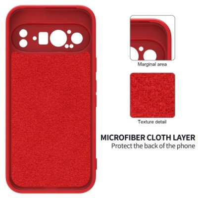 Google Pixel 9 Pro XL Shell hard liquid silicone (TPU) case red - cover | Priedai.lt