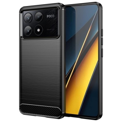 Xiaomi Poco X6 Pro 5G (Redmi K70E) "Carbon" hard silicone (TPU) black case - cover | Priedai.lt