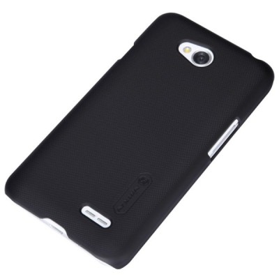 Nillkin Frosted Shield LG L70 D320 juodas plastikinis dėklas + apsauginė ekrano plėvelė / Priedai.lt
