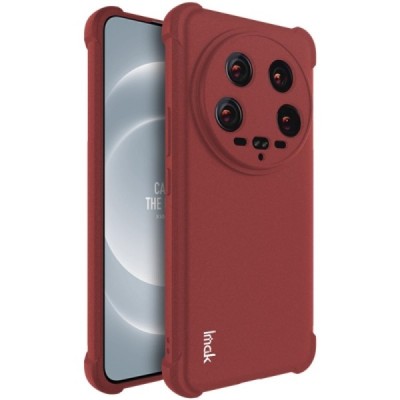 Xiaomi 14 Ultra Imak reinforced protection hard silicone TPU burgundy case - back | Priedai.lt