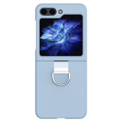 Samsung Galaxy Flip7 FE / Flip6 „Ring“ plastic light blue case - back | Priedai.lt