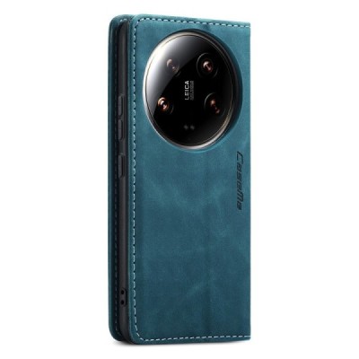 Xiaomi 14 Ultra CaseMe Retro Solid Flip Case Book - Green | Priedai.lt