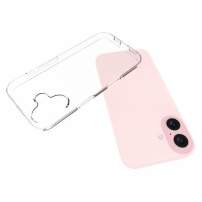 Apple iPhone 16 hard silicone (TPU) clear, transparent case - cover | Priedai.lt