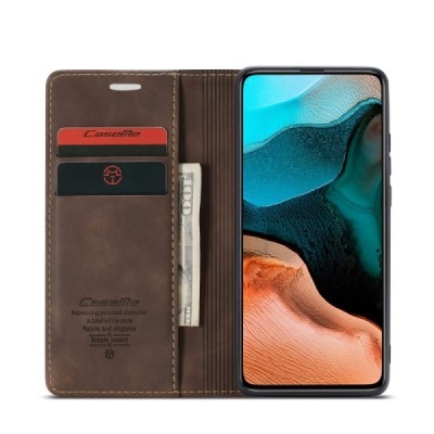 Xiaomi Poco F2 Pro CaseMe Retro Solid Flip Case Book - brown | Priedai.lt