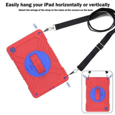 Samsung Galaxy Tab A9+ enhanced protection (360°) colored, red case - back | Priedai.lt
