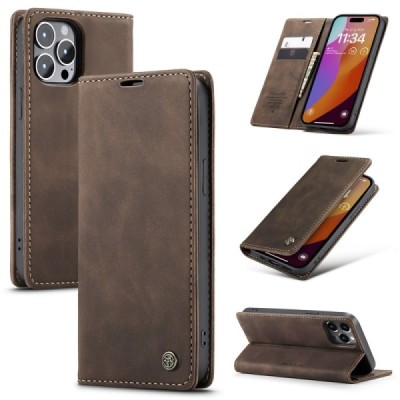 Apple iPhone 16 Pro CaseMe Retro Solid Flip Case Book - Brown | Priedai.lt