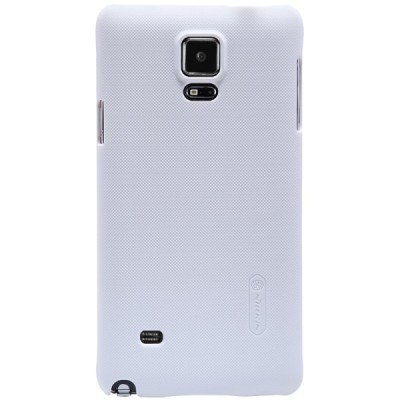 Nillkin Frosted Shield Samsung Galaxy Note 4 (N910) baltas plastikinis dėklas + apsauginė ekrano plėvelė / Priedai.lt