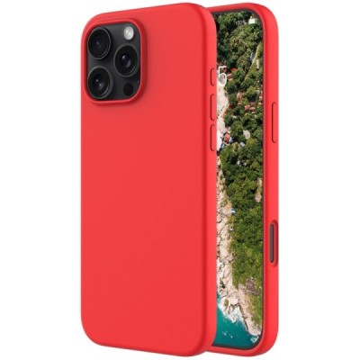 Apple iPhone 16 Pro "Shell" hard liquid silicone (TPU) red case - cover | Priedai.lt