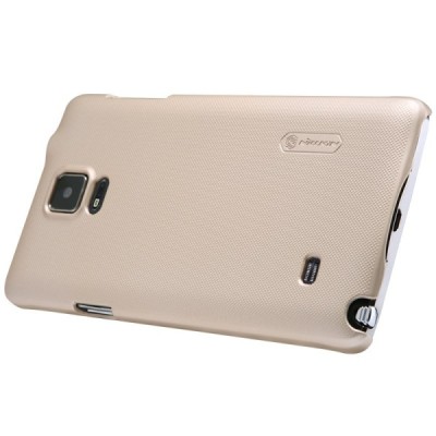 Nillkin Frosted Shield Samsung Galaxy Note 4 (N910) šampaninis plastikinis dėklas + apsauginė ekrano plėvelė / Priedai.lt