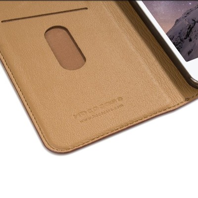 Prabangus „HOCO“ Luxury serijos odinis atverčiamas šviesiai rudas Apple iPhone 6 Plus (6s Plus) dėklas / Priedai.lt