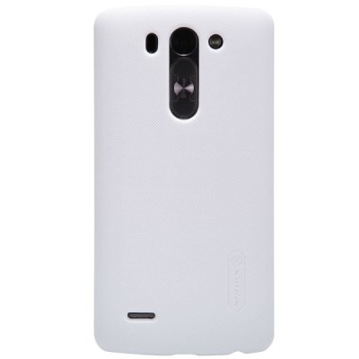 Nillkin Frosted Shield LG G3 S baltas plastikinis dėklas + apsauginė ekrano plėvelė / Priedai.lt
