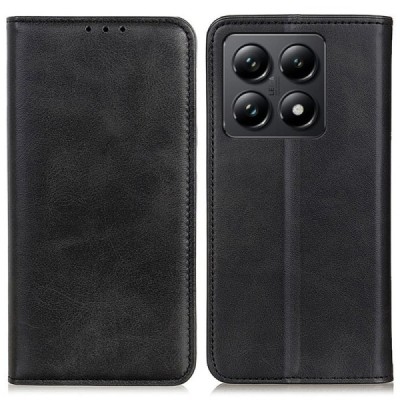 Xiaomi 14T "Split" black leather flip case - book | Priedai.lt