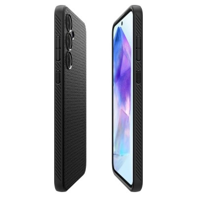 "Spigen" Liquid Air Samsung Galaxy A55 Black Hard Silicone Case Cover - Back | Priedai.lt