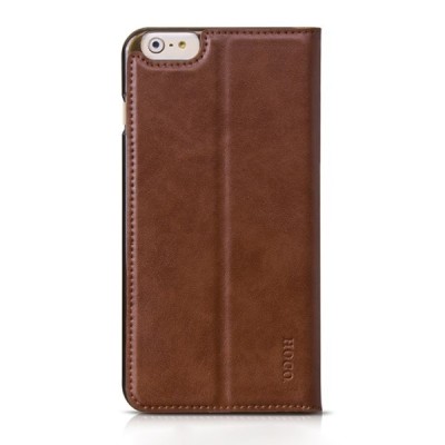 Prabangus „HOCO“ Luxury serijos odinis atverčiamas rudos Apple iPhone 6 Plus (6s Plus) dėklas / Priedai.lt