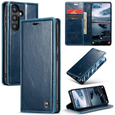 Samsung Galaxy A35 CaseMe Leather Solid Flip Case Book - Blue | Priedai.lt