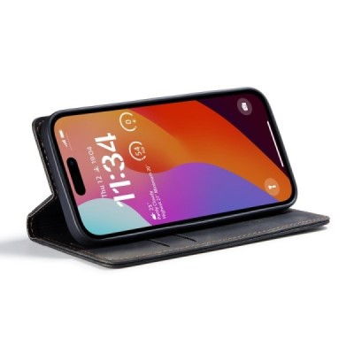 Samsung Galaxy A70 CaseMe Retro Solid Flip Case Book - Black | Priedai.lt