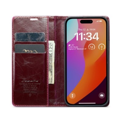 Samsung Galaxy S20 FE CaseMe Leather Solid Flip Case Book - Burgundy | Priedai.lt